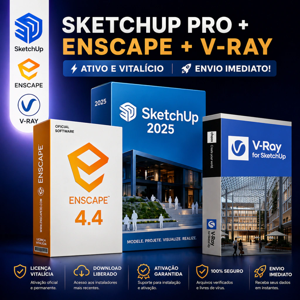 Sketchup 2025, Enscape 4.4, V-Ray 7 Envio Imediato - Imagem 8